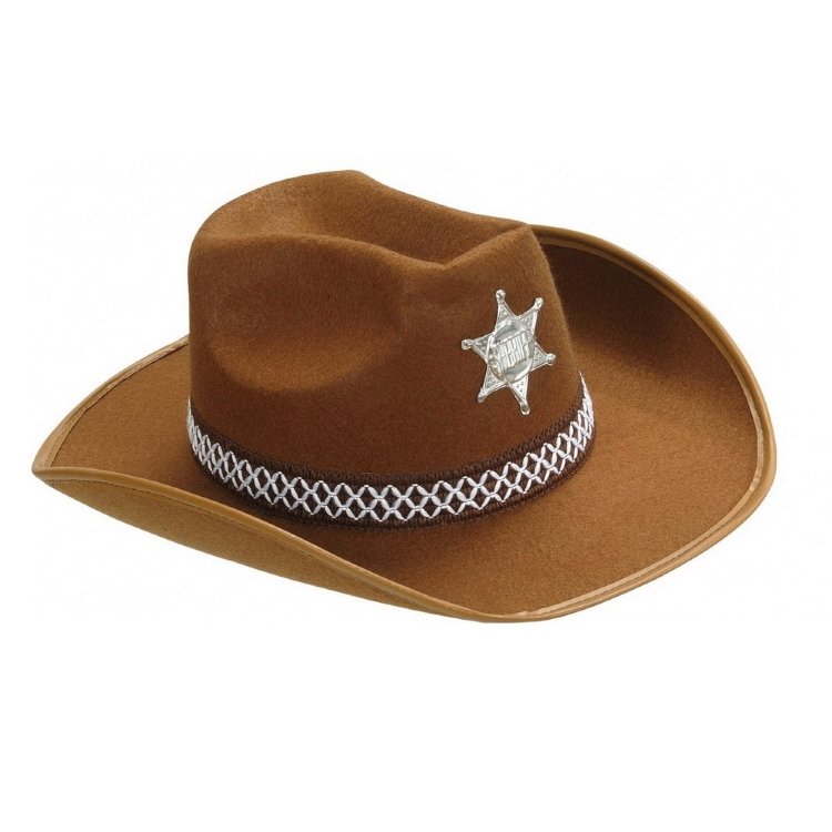 Шляпа шерифа коричневая