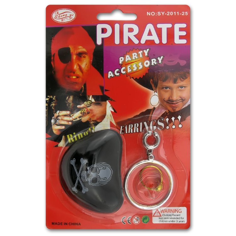 Набор пирата (Повязка на глаз, серьга, кольцо)